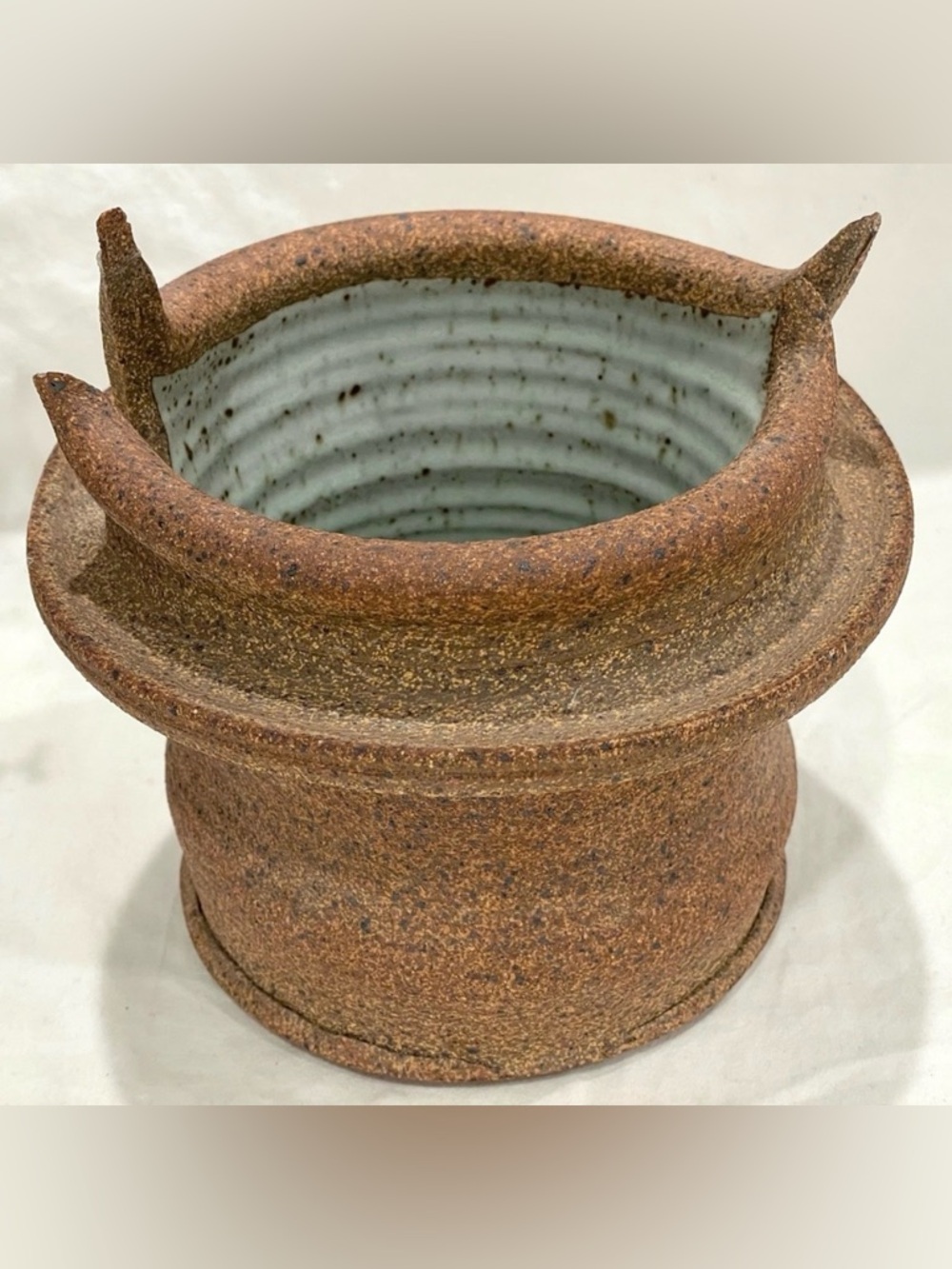 Hand Crafted Rustic Brown Ceramic Art Small Planter Artisan Signed | Unique!